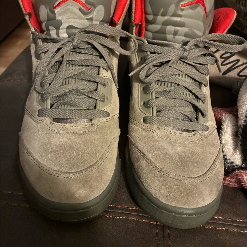 Jordan Gray and Red Men's Sneakers